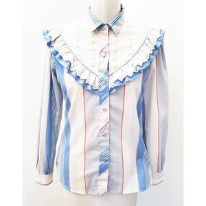 Vintage KENNY ROGERS Women's Cowgirl Western Prairie Shirt Blouse Ruffles